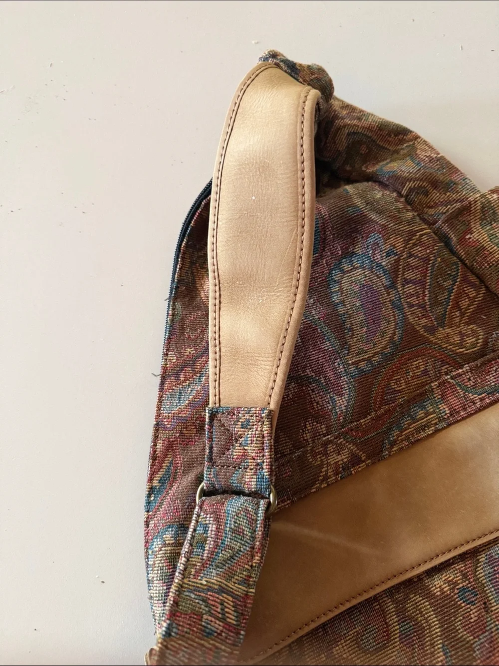 L.L. Bean Paisley Ameribag.  Vintage sling style bag.  Lots of pockets.